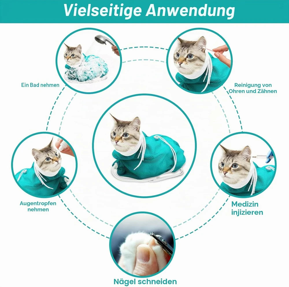 Atmungsaktive Waschbeutel-Netztasche für Katzen