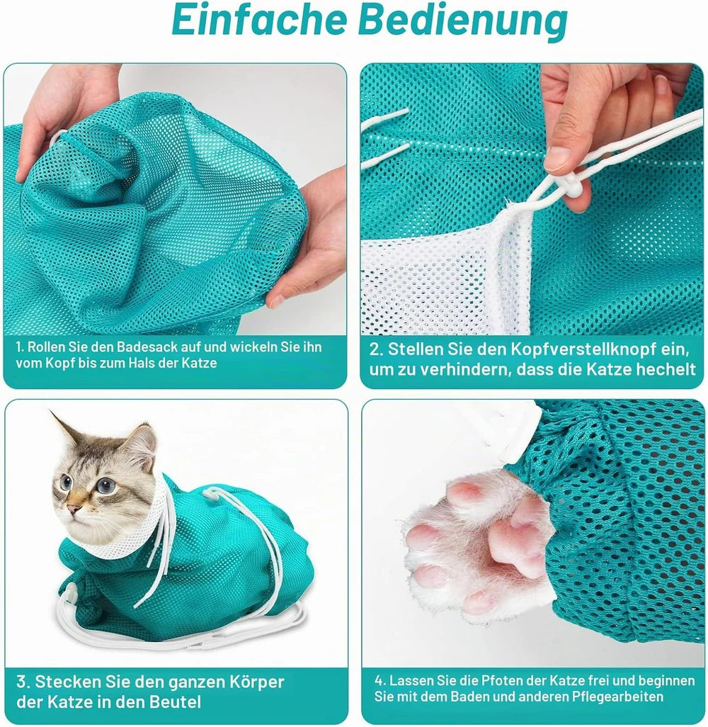 Atmungsaktive Waschbeutel-Netztasche für Katzen