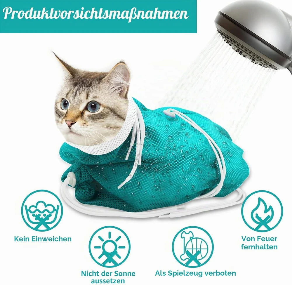 Atmungsaktive Waschbeutel-Netztasche für Katzen