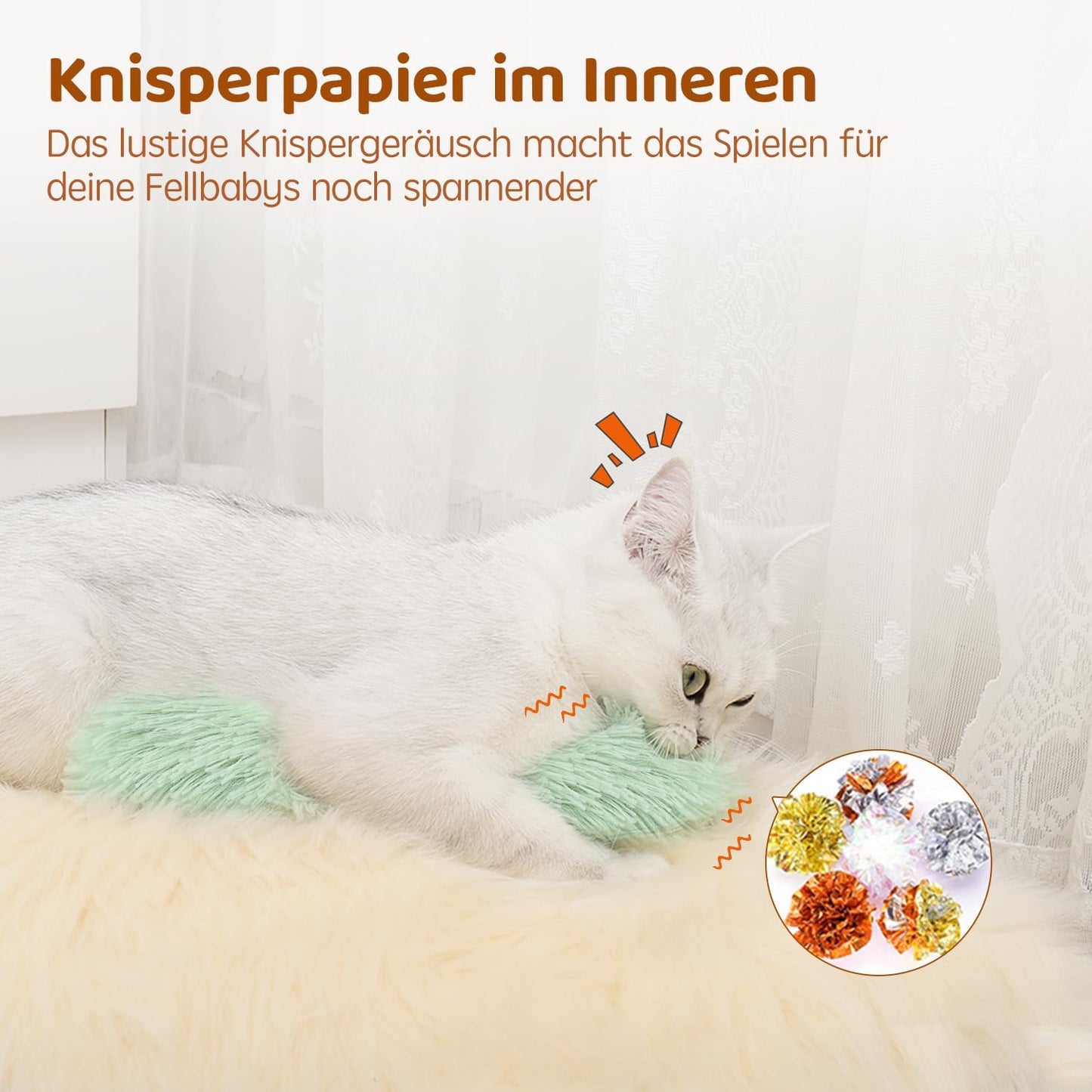 3 Katzenkissen mit Bio-Katzenminze