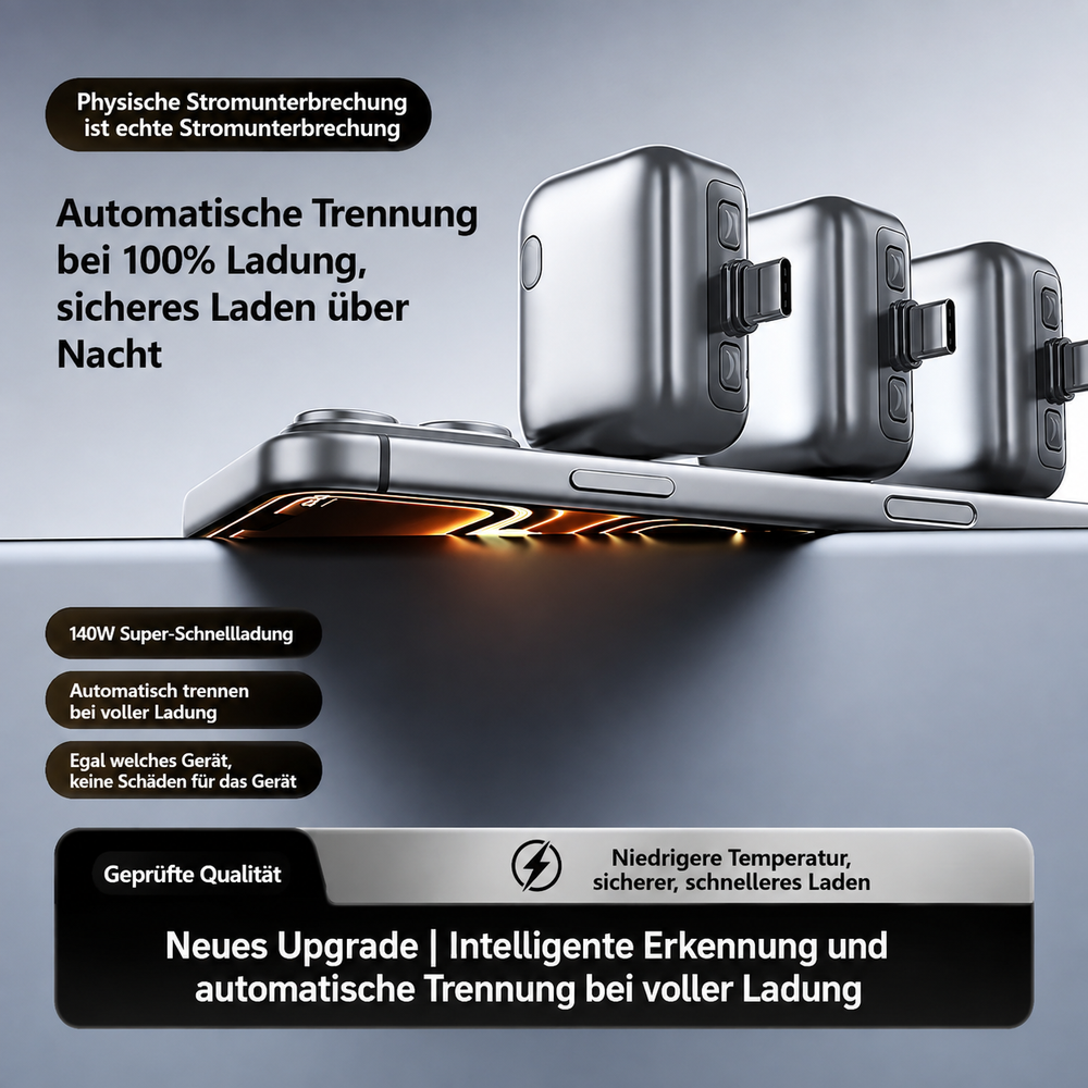 USB-C Ladeadapter mit automatischer Abschaltung