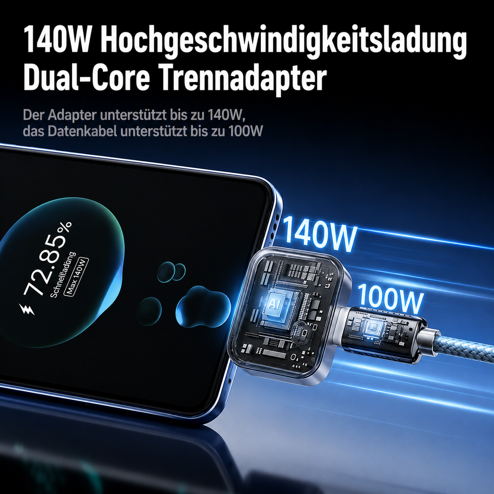 USB-C Ladeadapter mit automatischer Abschaltung