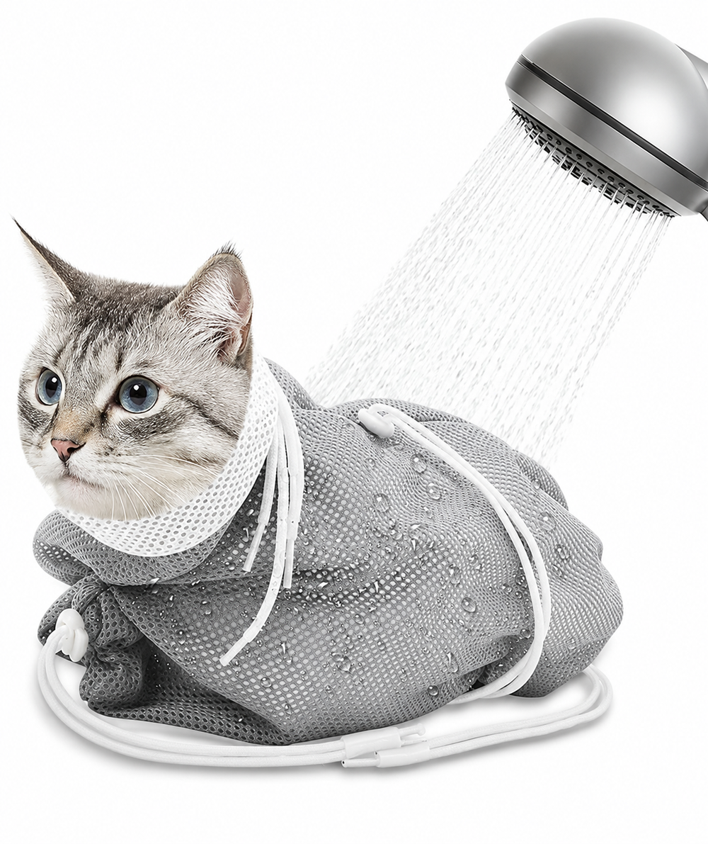 Atmungsaktive Waschbeutel-Netztasche für Katzen